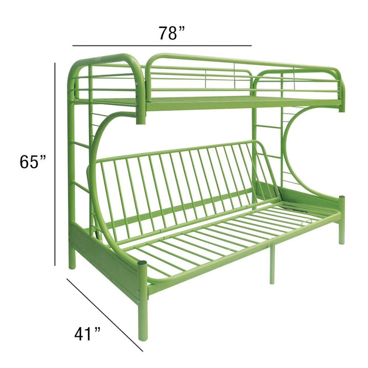 Green Twin Over Full Futon Bunk Bed Image 5