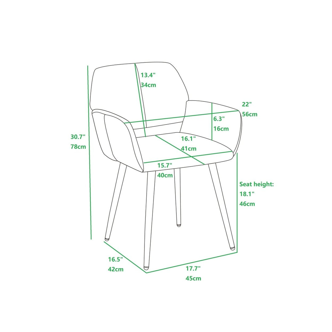 Green Upholstered Velvet Open Back Dining Chair Image 7