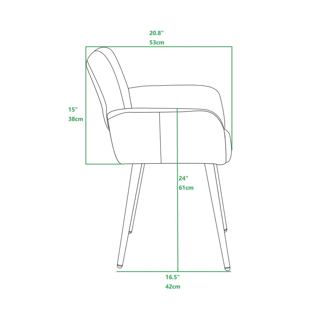 Green Upholstered Velvet Open Back Dining Chair Image 8