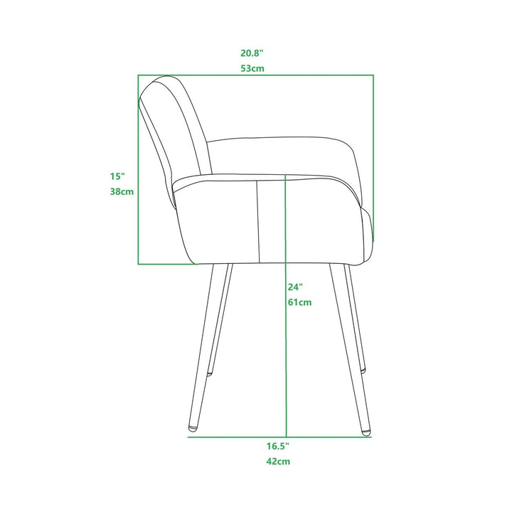 Green Upholstered Velvet Open Back Dining Chair Image 8