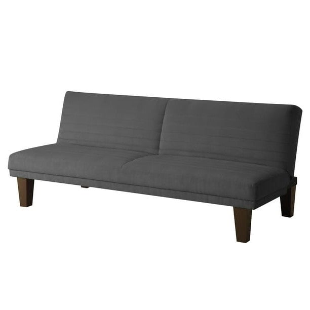 Grey Modern Upholstered Microfiber Adjustable Futon Sleeper Sofa Image 1