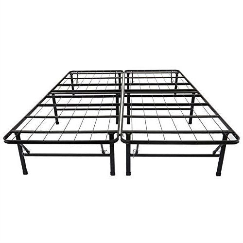 King size Black Metal Platform Bed Frame Image 2