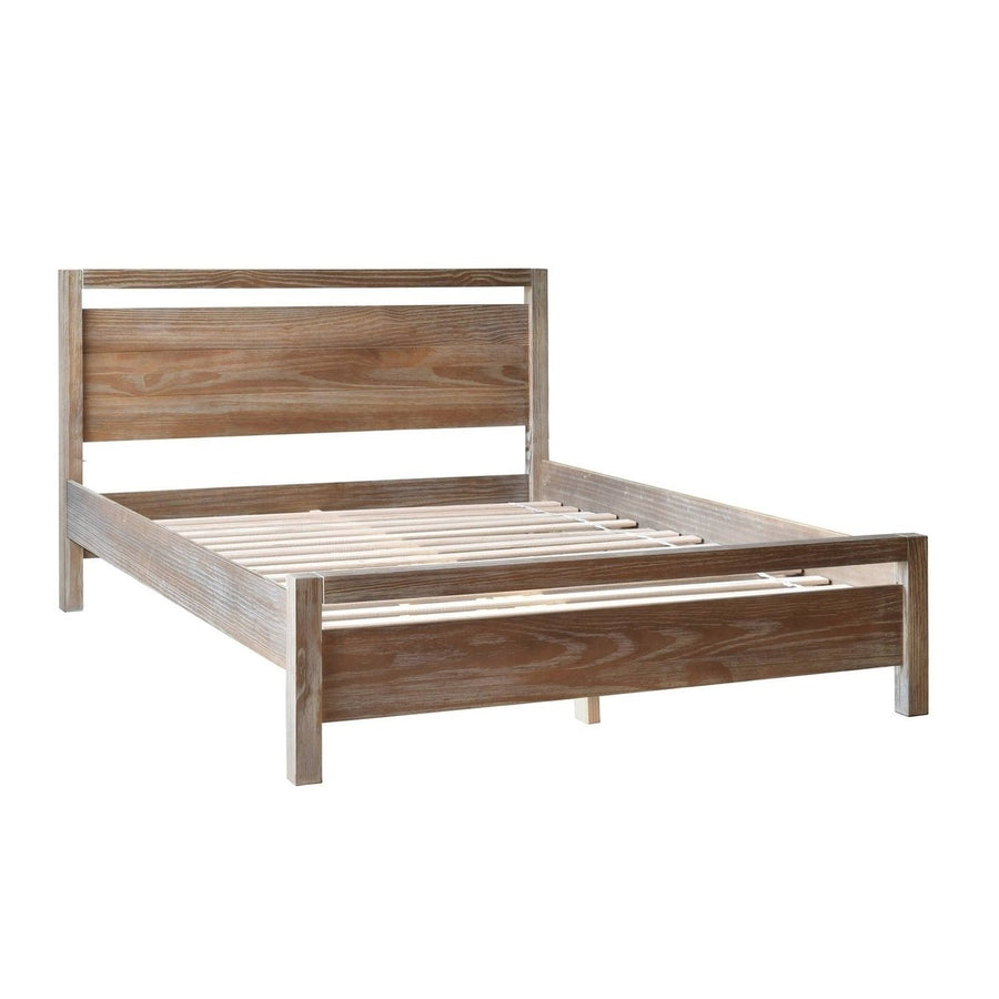 King Size FarmHouse Traditional Rustic Pine Platform Bed Image 1