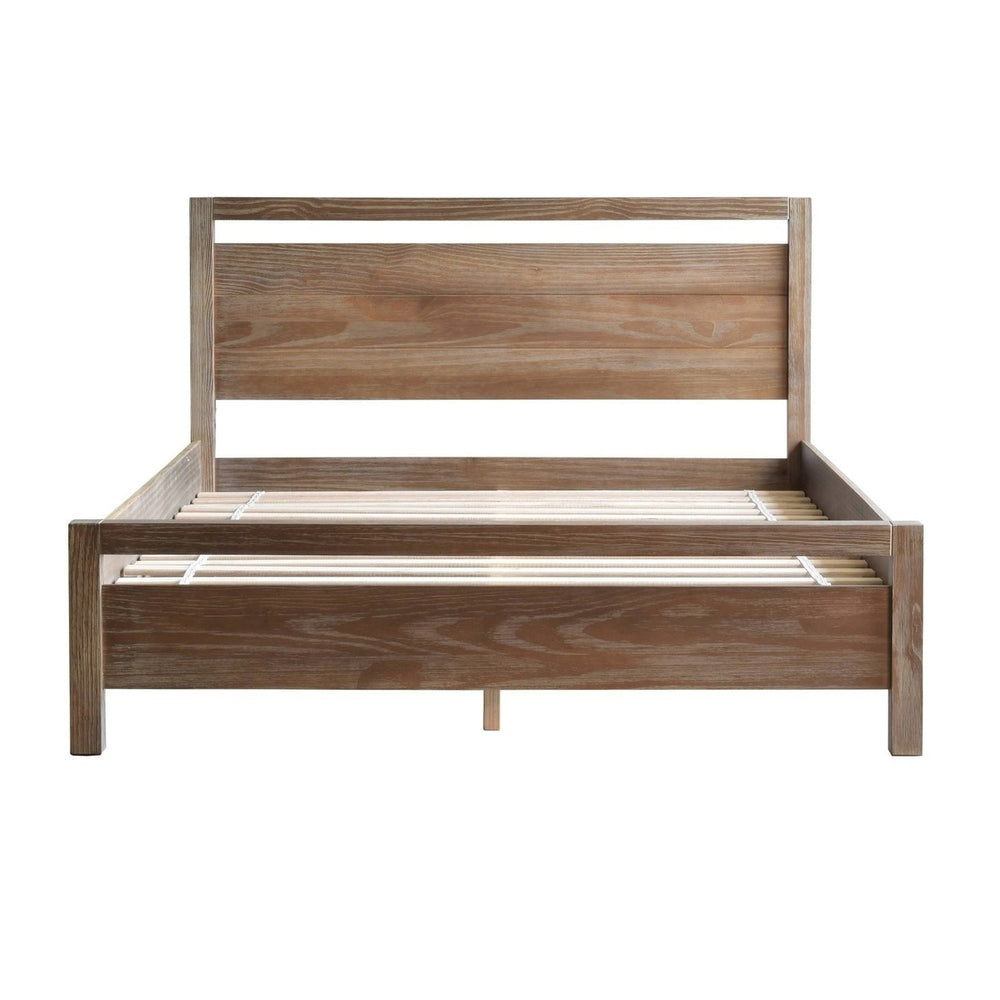 King Size FarmHouse Traditional Rustic Pine Platform Bed Image 2