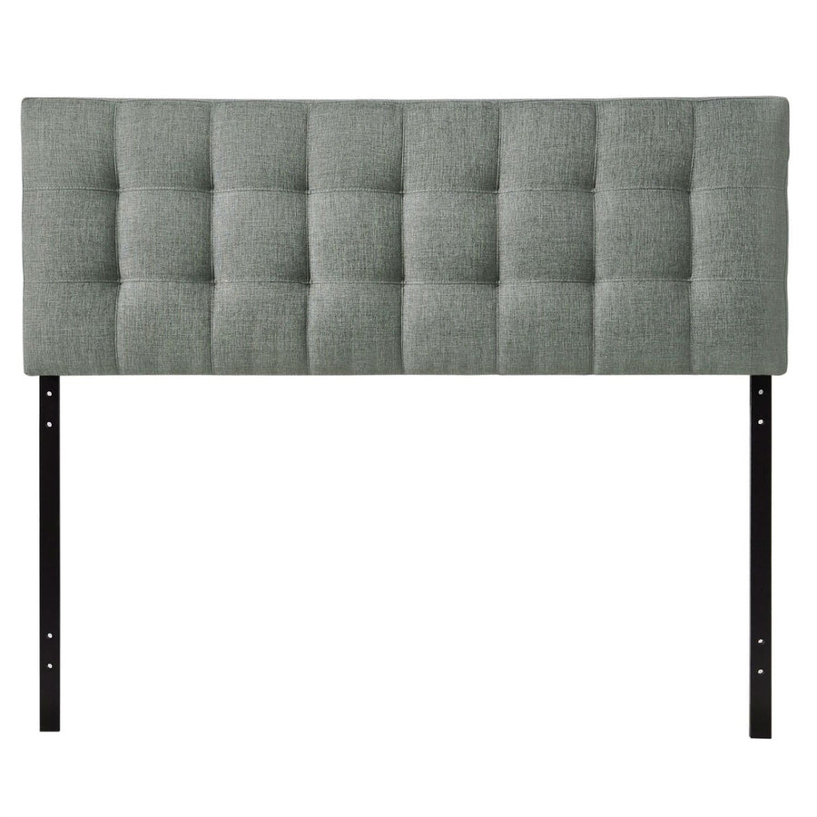 King size Grey Fabric Modern Button-Tufted Upholstered Headboard Image 1