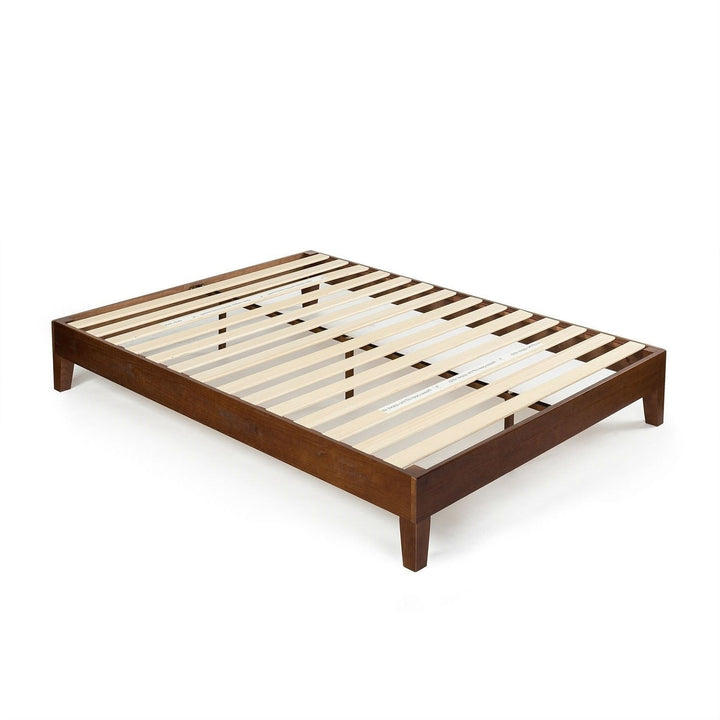 King size Low Profile Solid Wood Platform Bed Frame in Espresso Finish Image 2