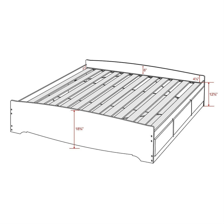 King size Modern Espresso Platform Bed Frame with 6 Storage Drawers Image 4