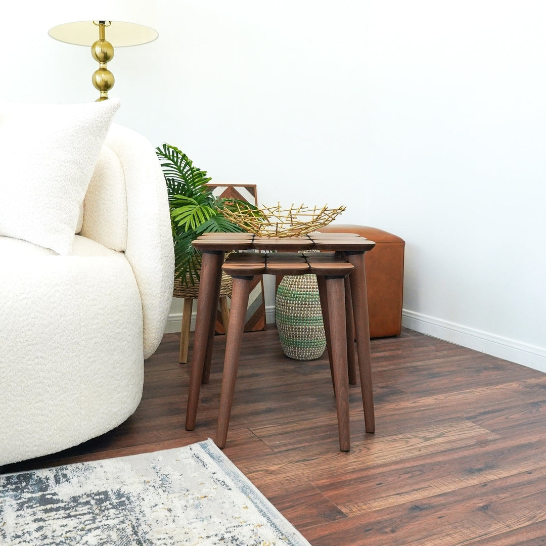 Hilson Walnut Nesting Table Image 3