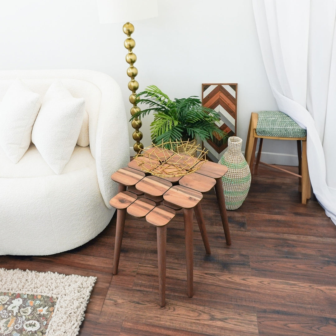 Hilson Walnut Nesting Table Image 4