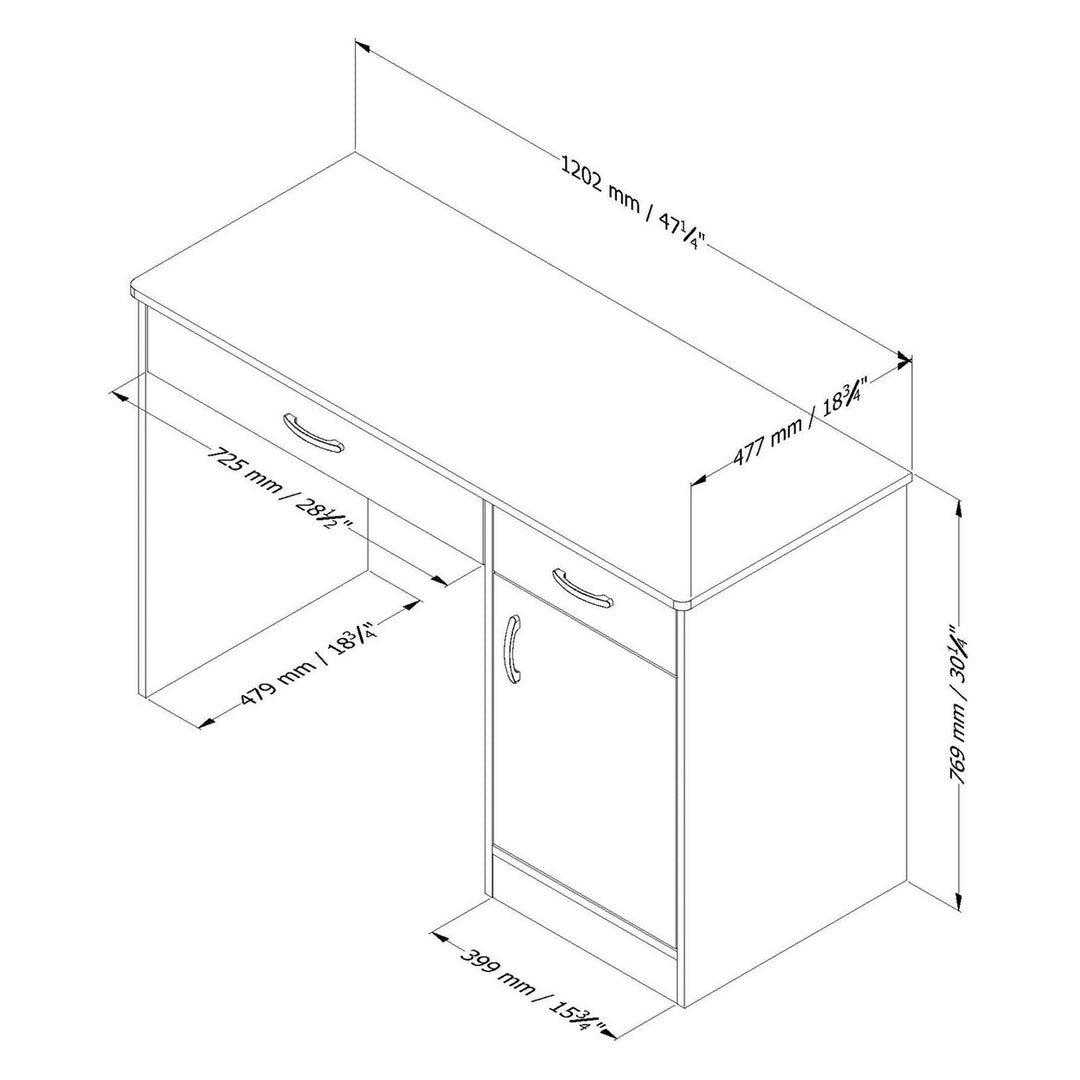 Home Office Work Desk in Black Finish Image 3