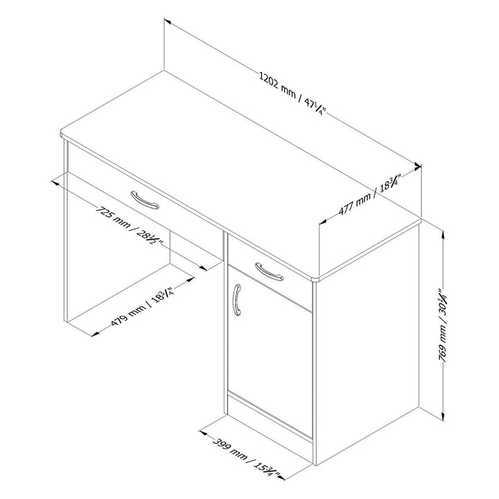 Home Office Work Desk in Black Finish Image 3