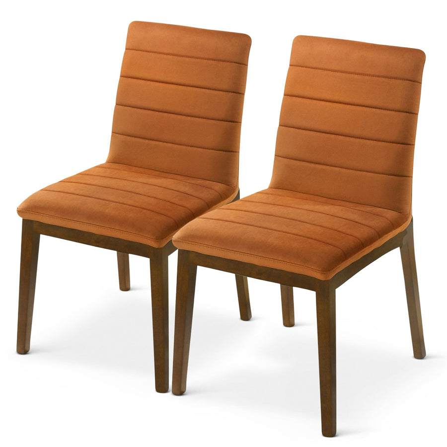 Ines Burnt Orange Velvet Dining Chair (Set Of 2) Image 1