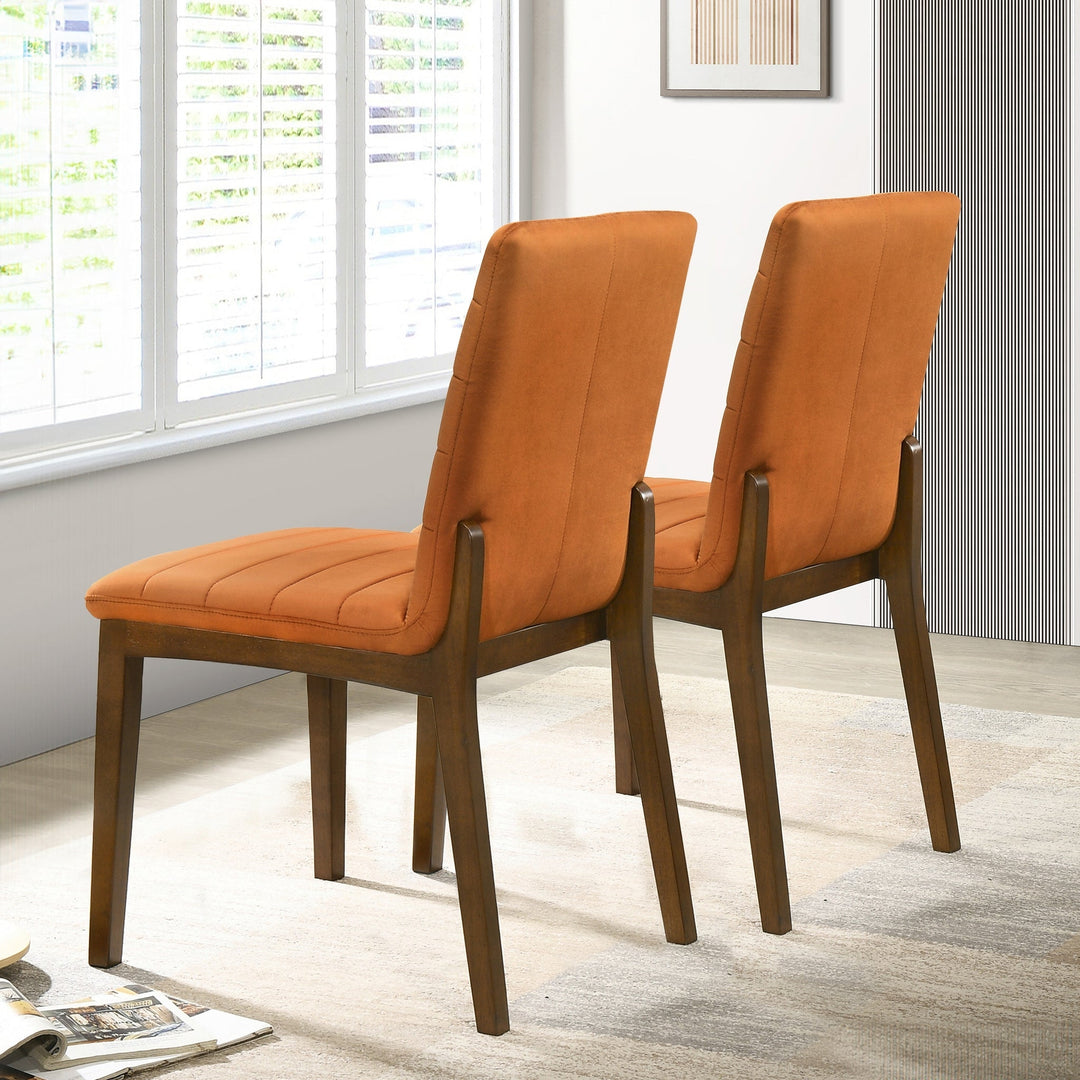 Ines Burnt Orange Velvet Dining Chair (Set Of 2) Image 2