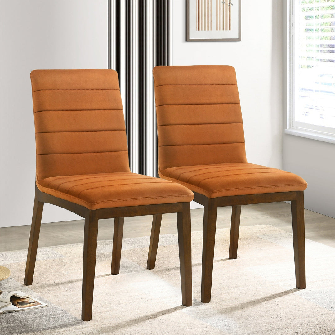 Ines Burnt Orange Velvet Dining Chair (Set Of 2) Image 3