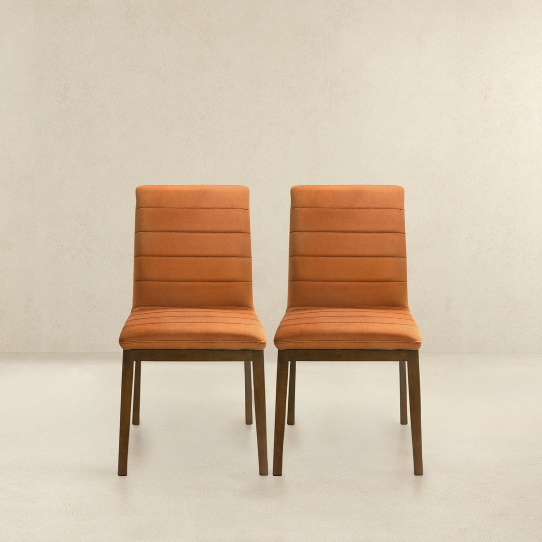 Ines Burnt Orange Velvet Dining Chair (Set Of 2) Image 4