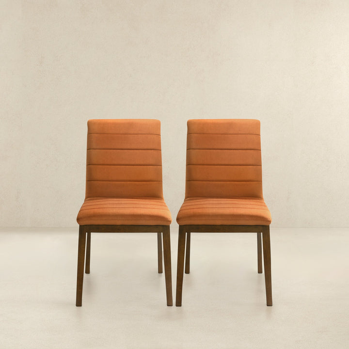 Ines Burnt Orange Velvet Dining Chair (Set Of 2) Image 4