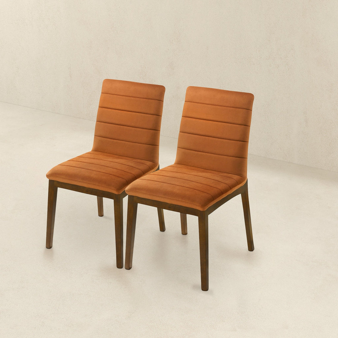 Ines Burnt Orange Velvet Dining Chair (Set Of 2) Image 5