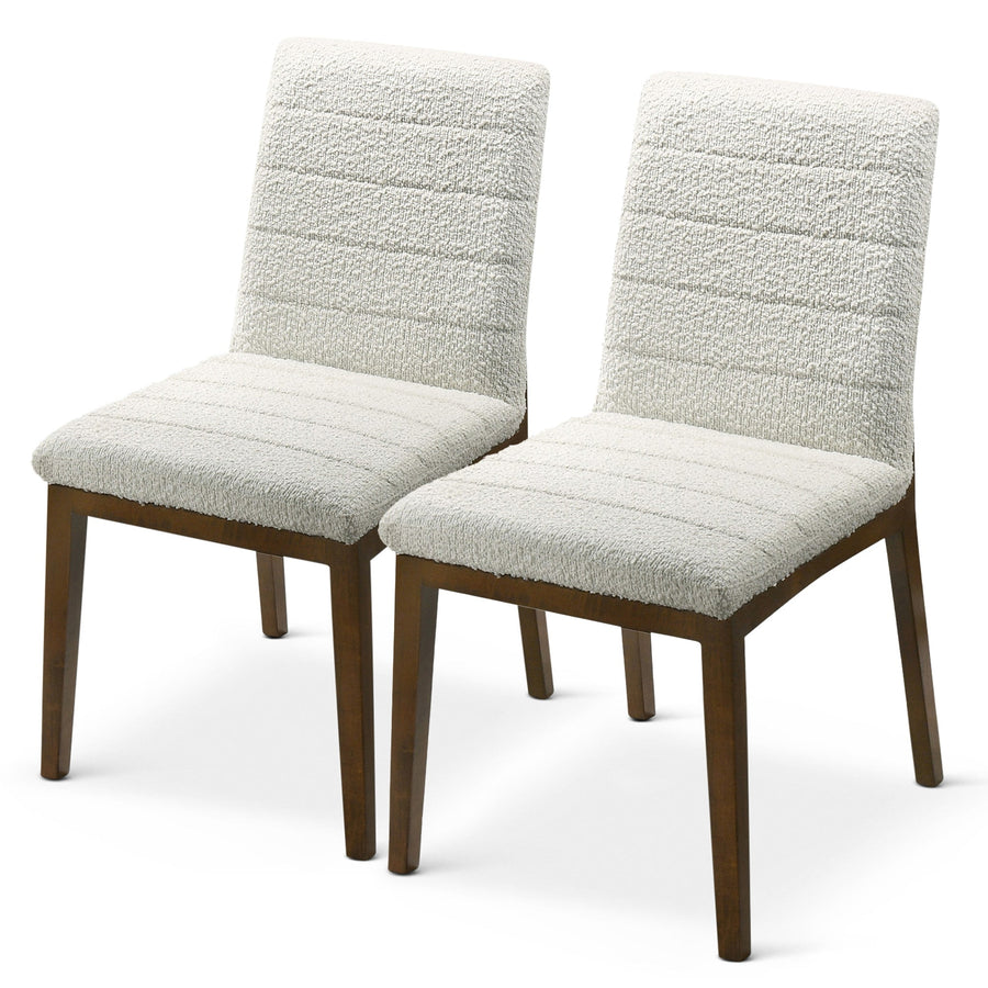 Ines White Boucle Dining Chair (Set Of 2) Image 1