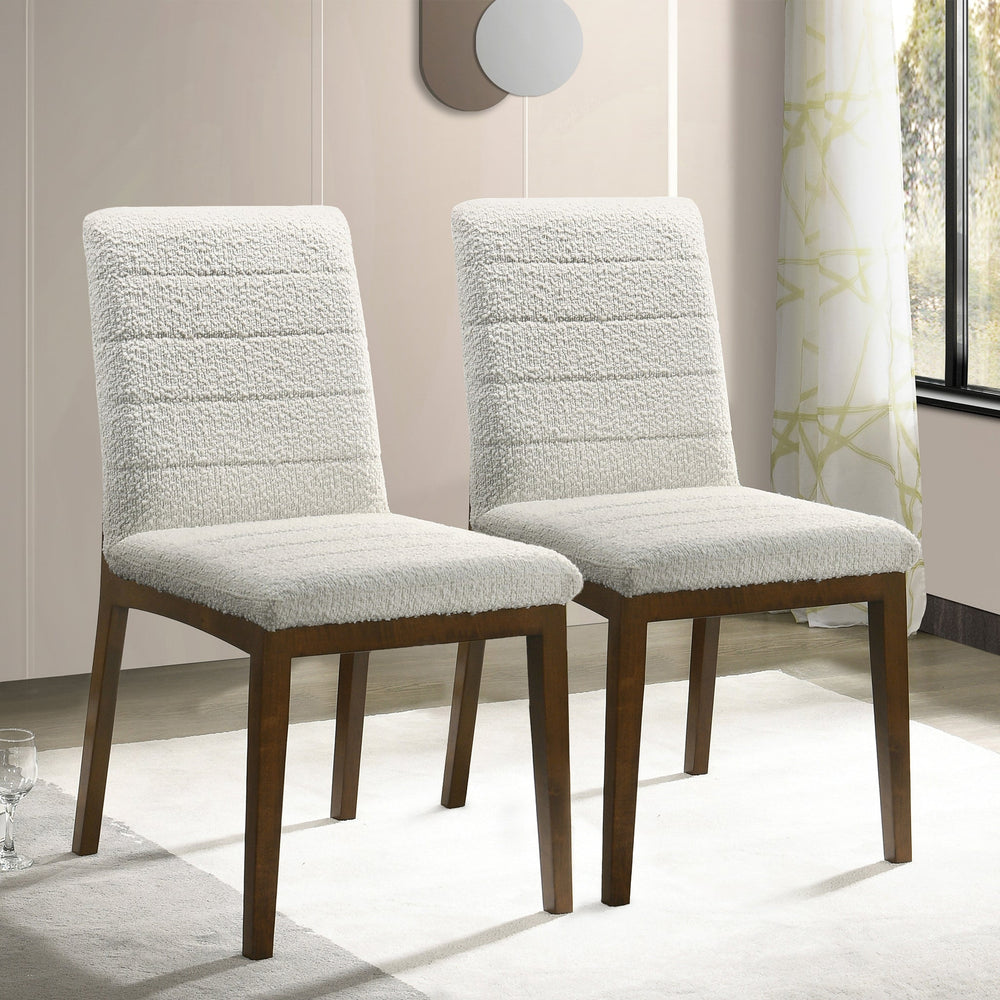 Ines White Boucle Dining Chair (Set Of 2) Image 2