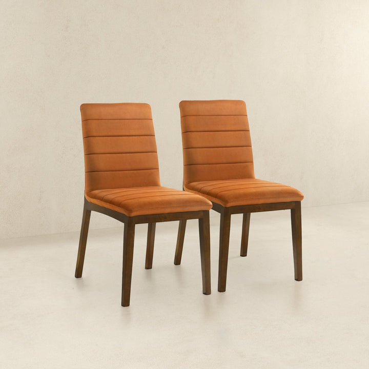 Ines Burnt Orange Velvet Dining Chair (Set Of 2) Image 6