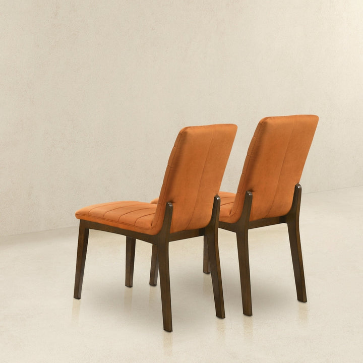 Ines Burnt Orange Velvet Dining Chair (Set Of 2) Image 7