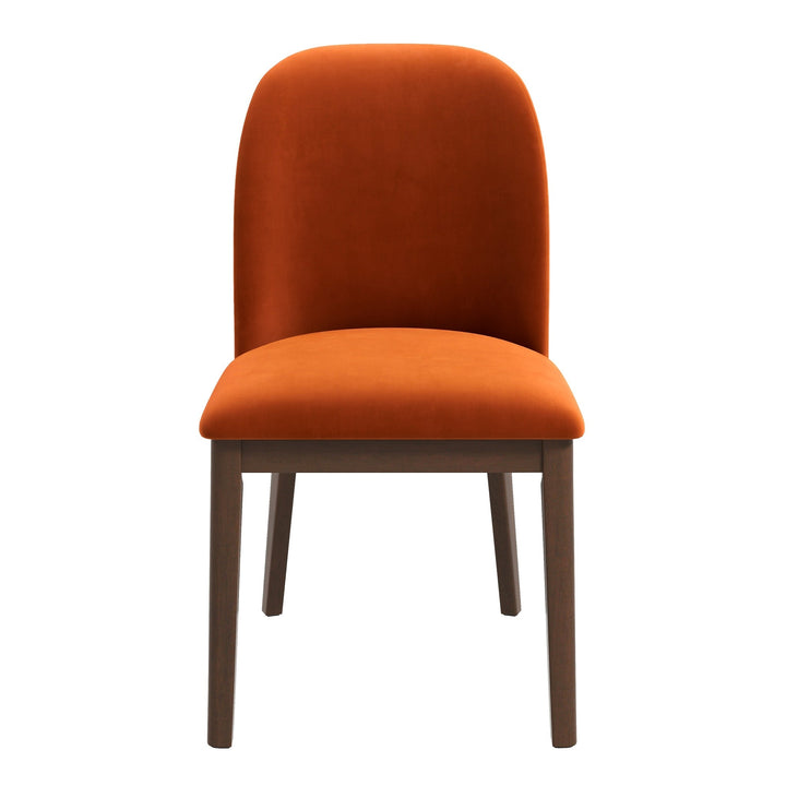 Kaitlyn Burnt Orange Velvet Dining Chair (Set Of 2) Image 1