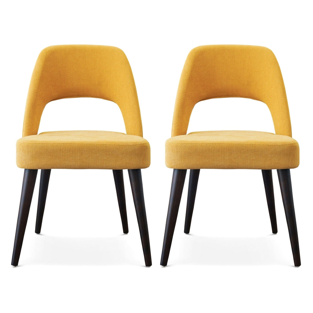 Juliana Mid Century Modern Yellow Fabric Dining Chair (Set Of 2) Image 6