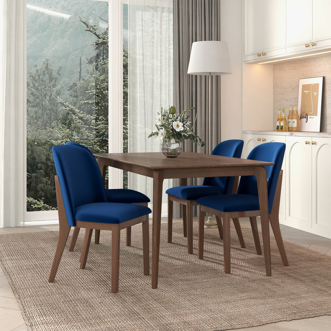 Kaitlyn Navy Blue Velvet Dining Chair (Set Of 2) Image 2