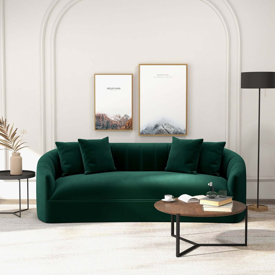 Kante Green Velvet Sofa Image 1