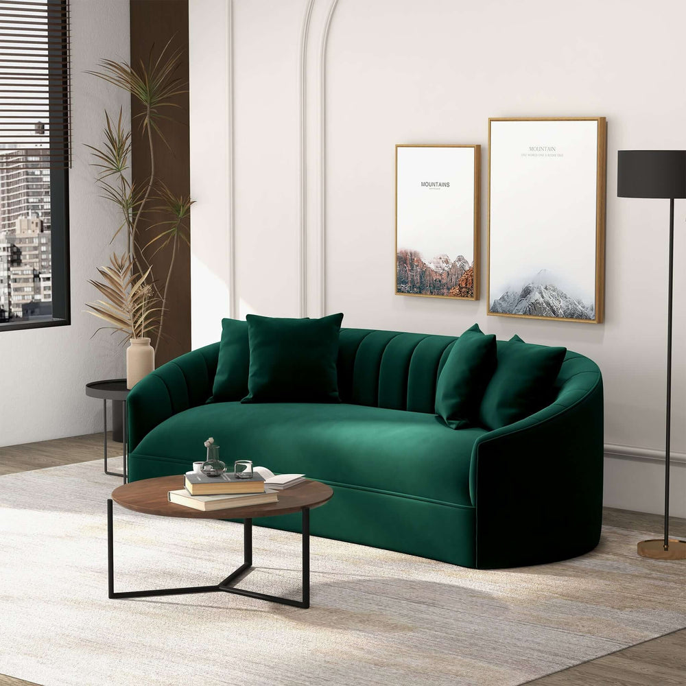 Kante Green Velvet Sofa Image 2