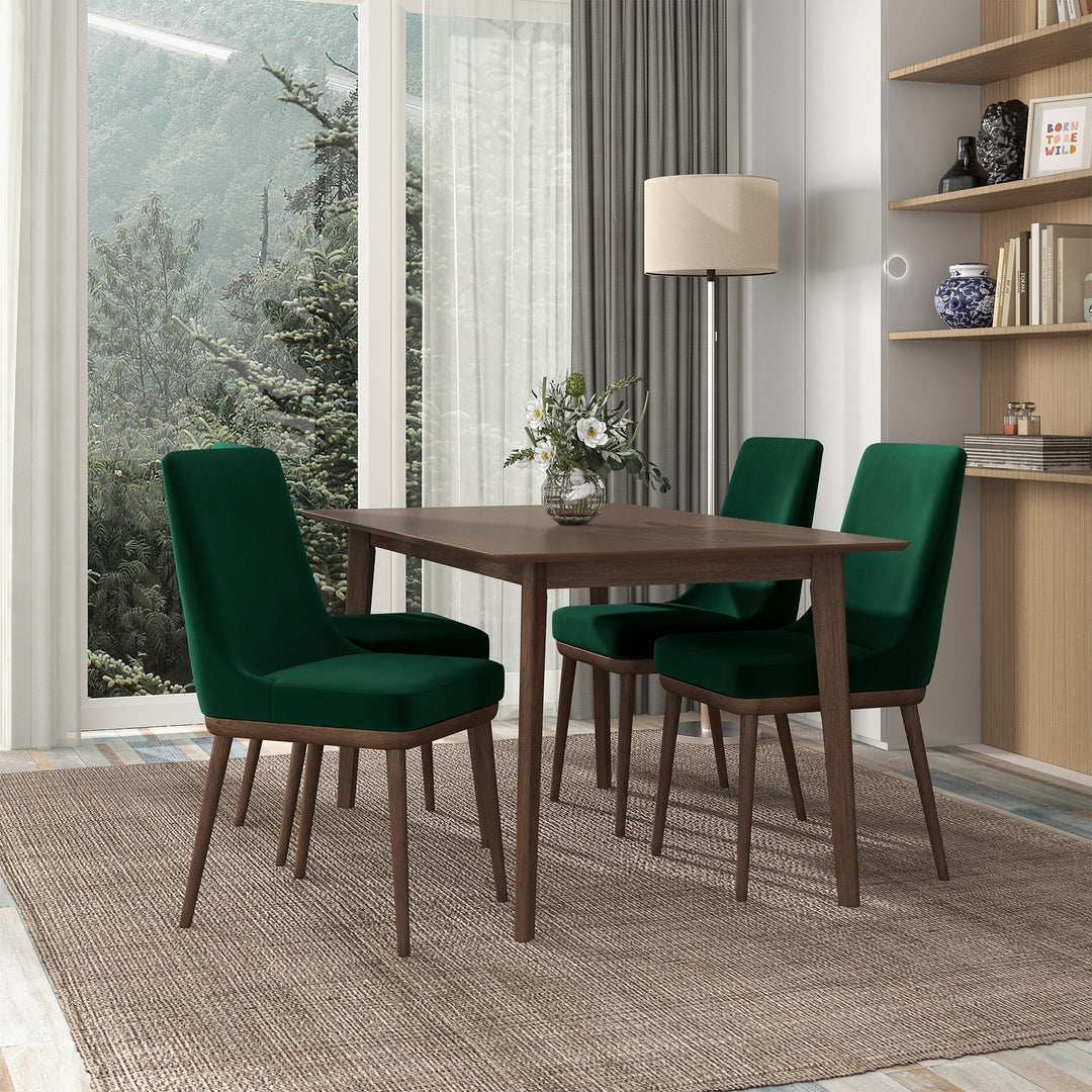 Kate Green Velvet Solid Wood Dining Chair (Set Of 2) Image 2