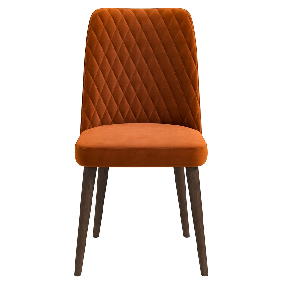 Katie Burnt Orange Velvet Dining Chair (Set Of 2) Image 1