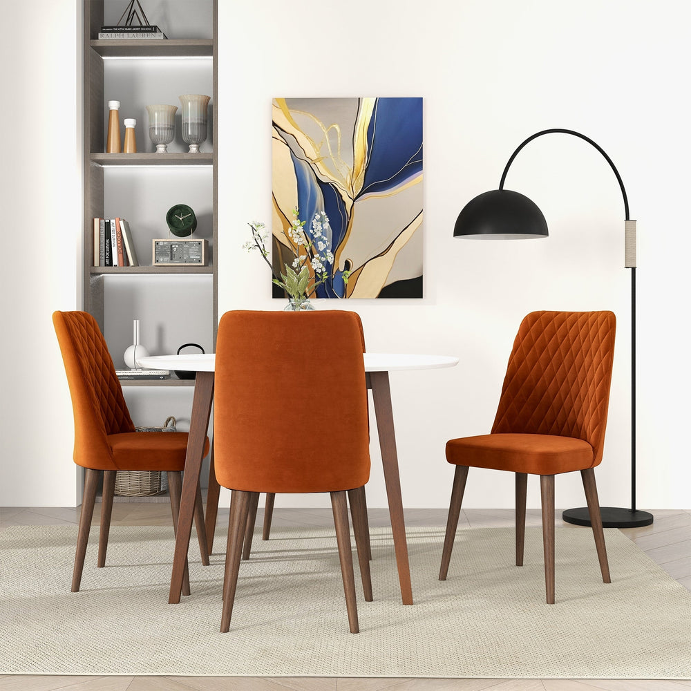 Katie Burnt Orange Velvet Dining Chair (Set Of 2) Image 2