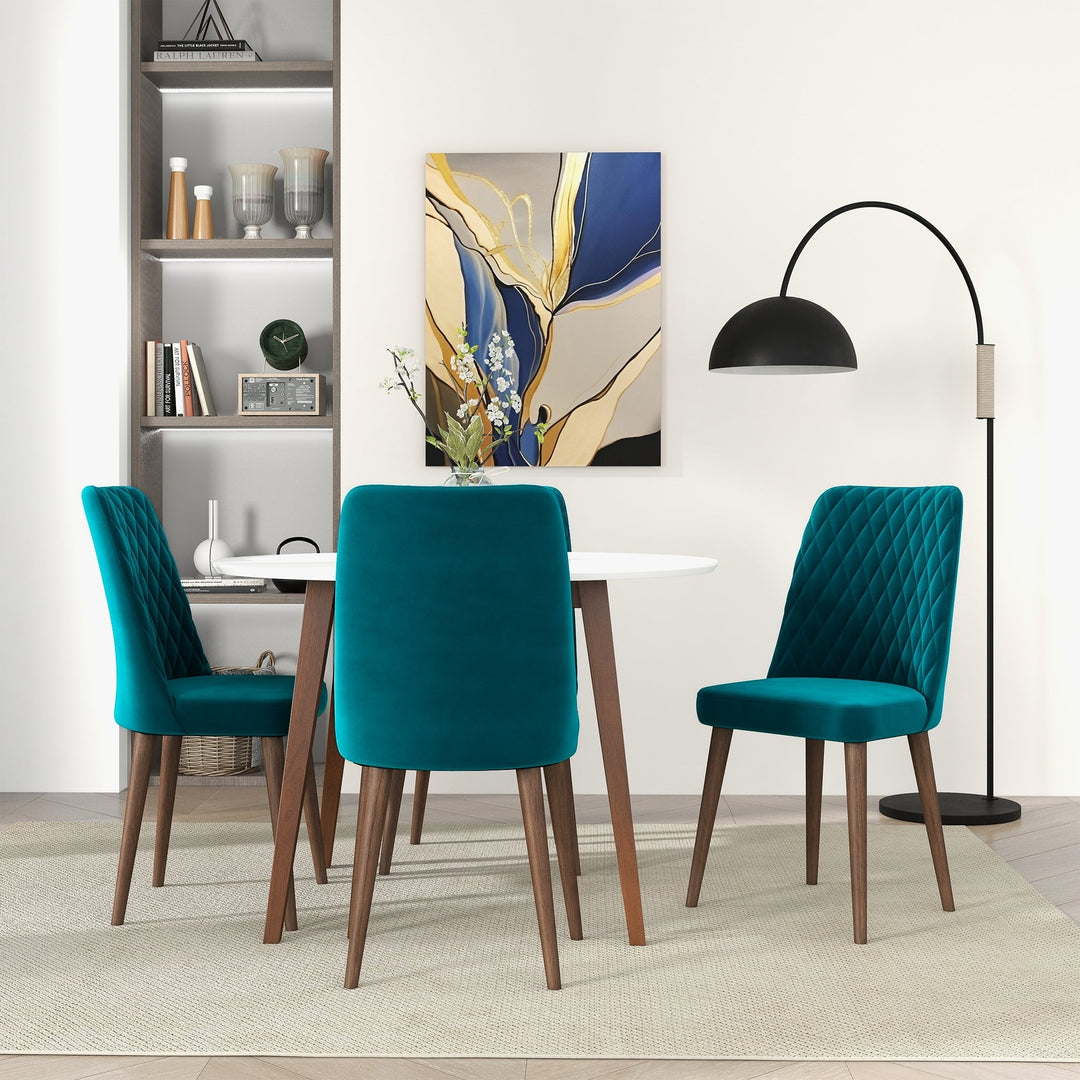 Katie Teal Velvet Dining Chair (Set Of 2) Image 1