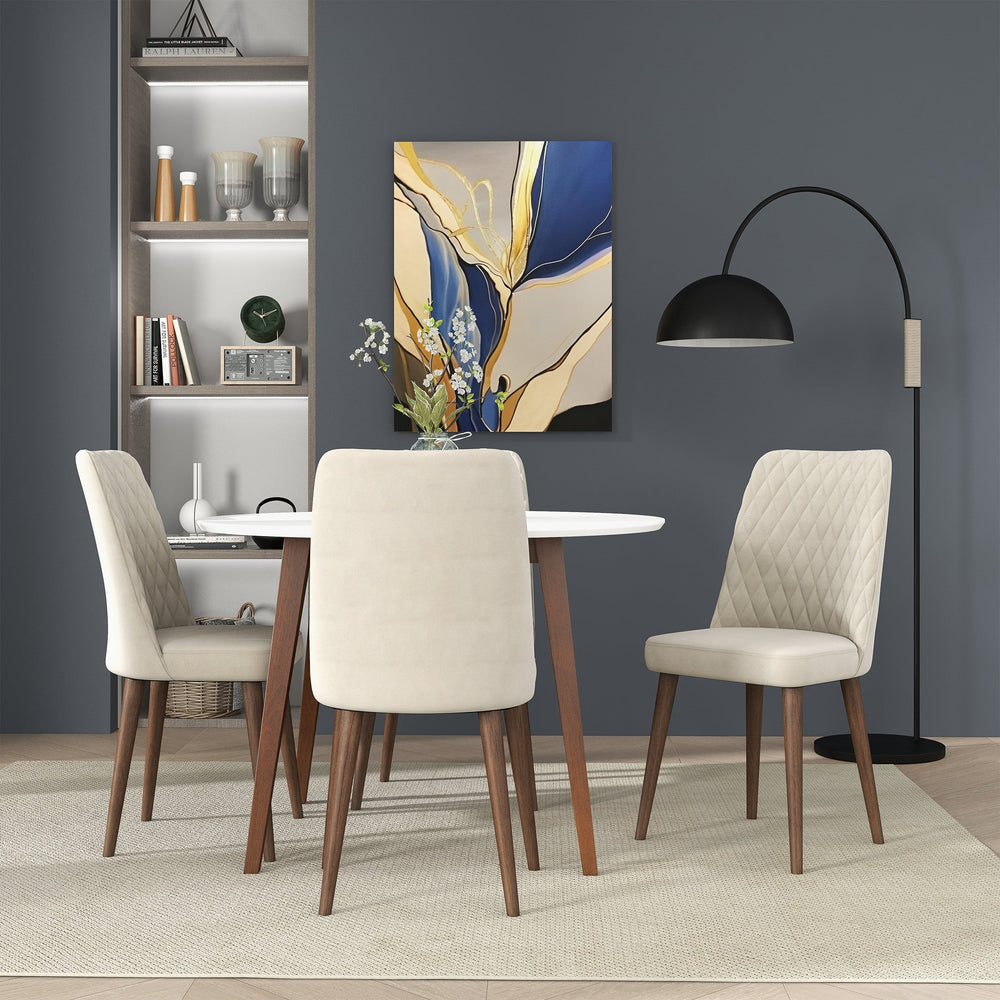 Katie Beige Velvet Dining Chair (Set Of 2) Image 2