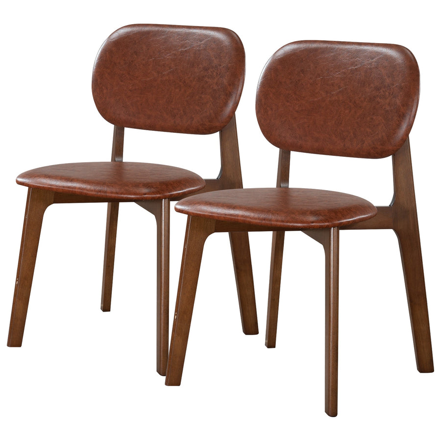 Kelsey Brown Leather Dining Chair (Set Of 2) Image 1