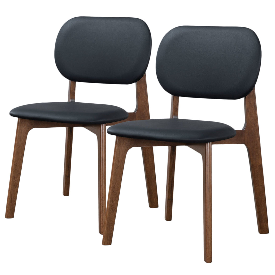 Kelsey Black Leather Dining Chair (Set Of 2) Image 1