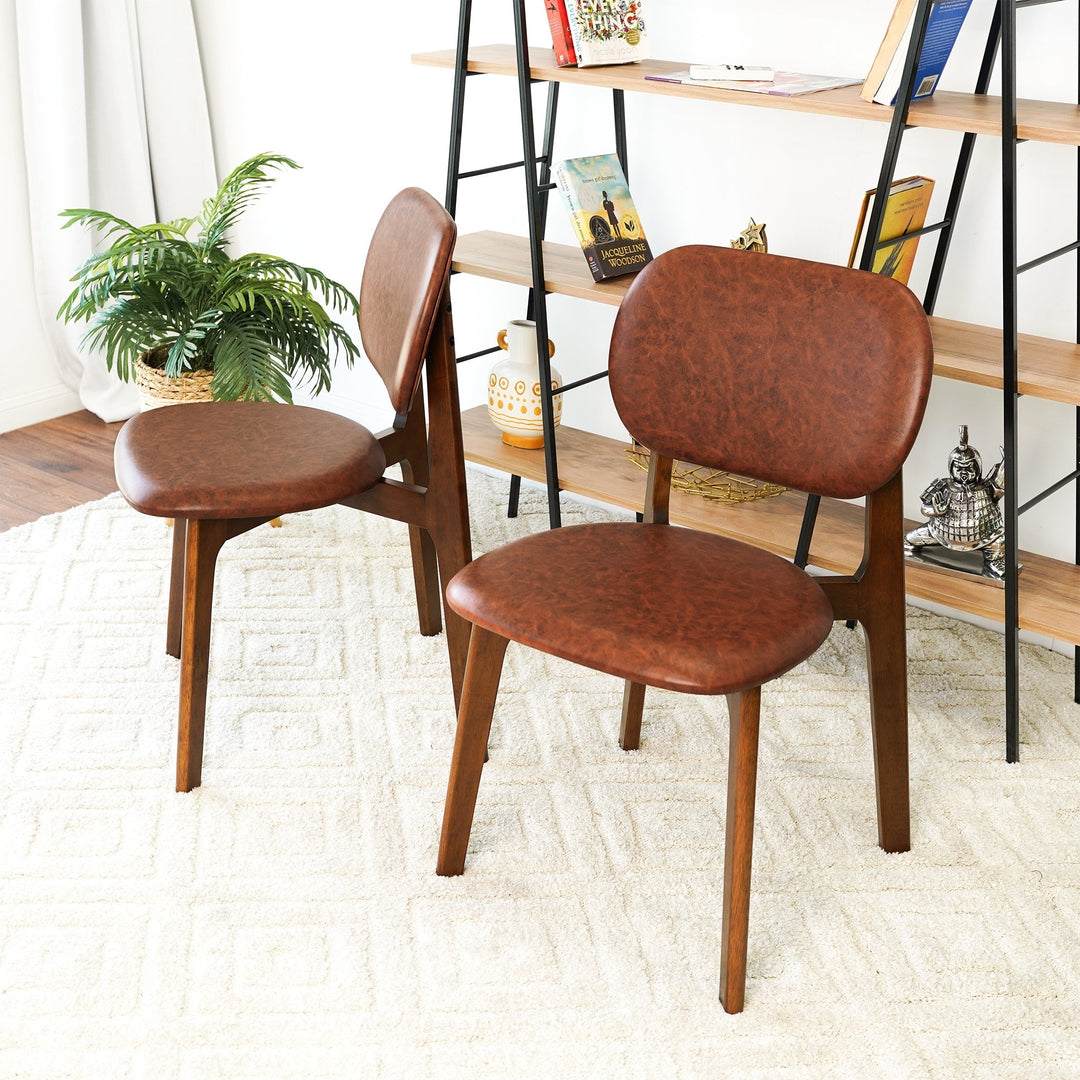 Kelsey Brown Leather Dining Chair (Set Of 2) Image 3