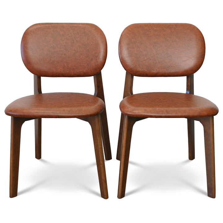 Kelsey Brown Leather Dining Chair (Set Of 2) Image 5