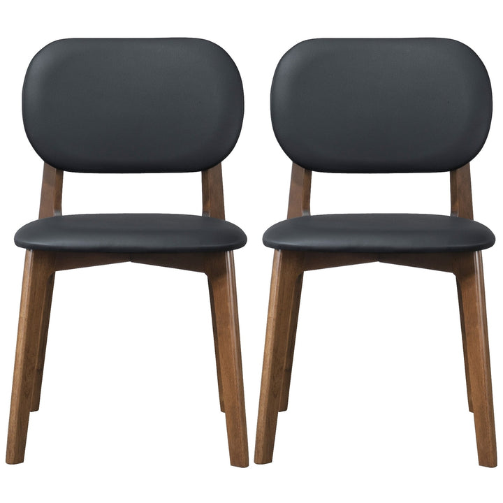 Kelsey Black Leather Dining Chair (Set Of 2) Image 5