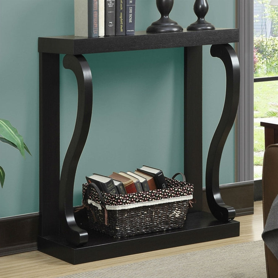 Modern Curved Legs Rich Espresso Console Table Image 1