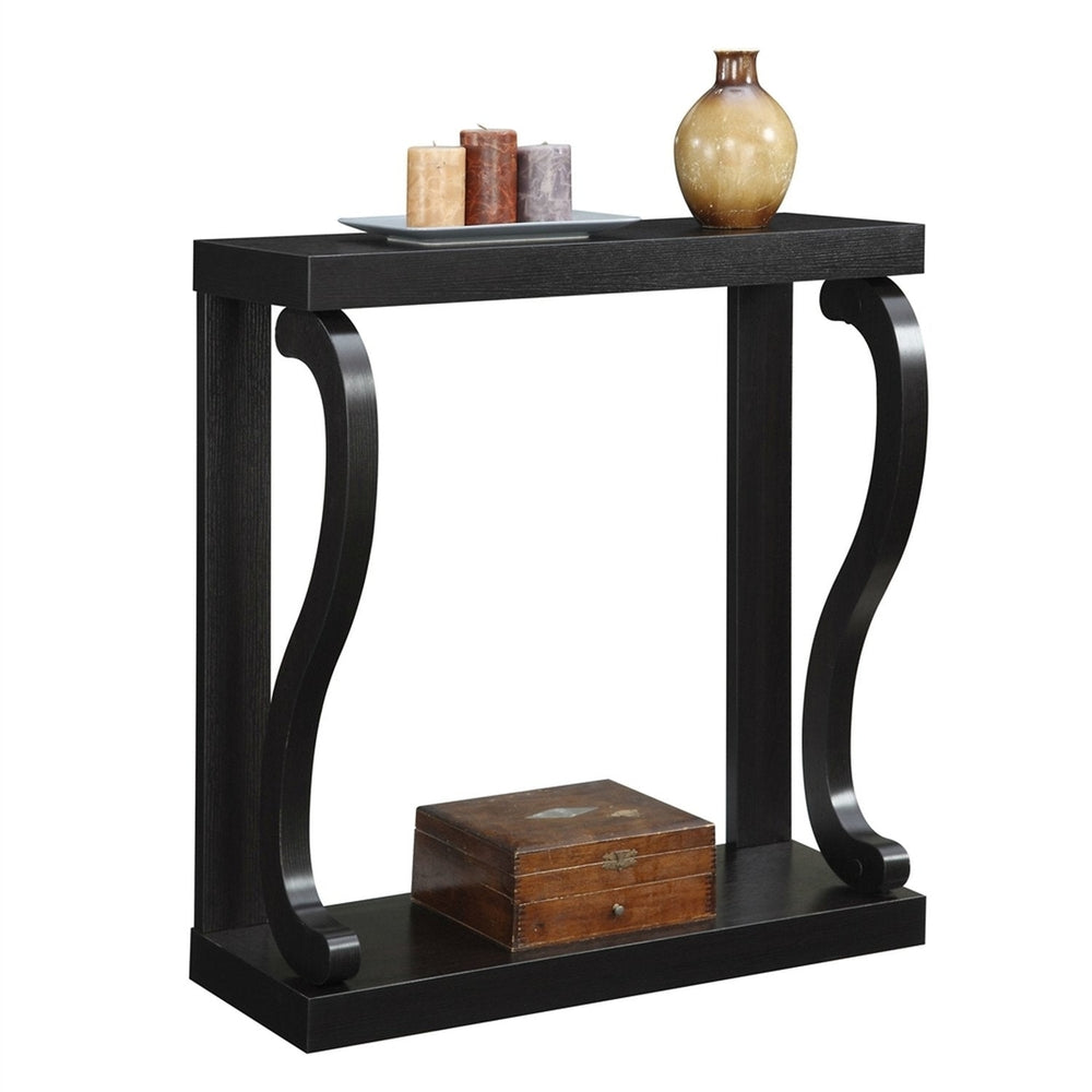 Modern Curved Legs Rich Espresso Console Table Image 2