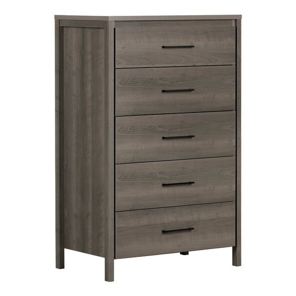 Modern Grey 5 Drawer Storage Chest Image 1