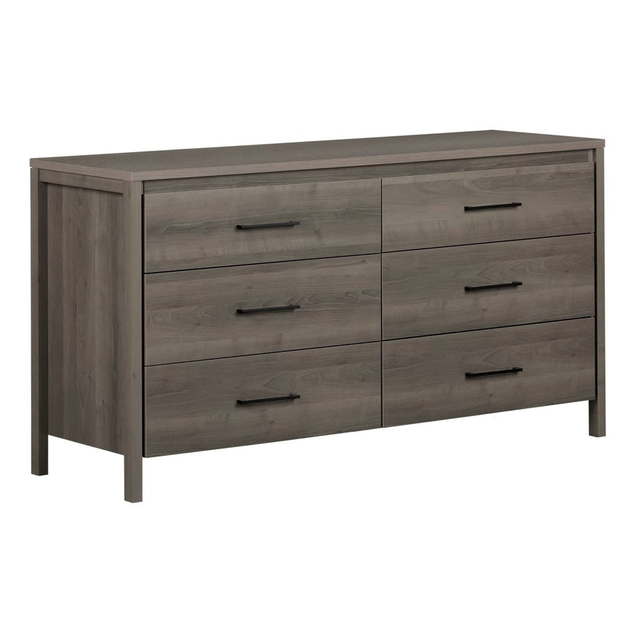 Modern Grey 6 Drawer Double Dresser Image 1