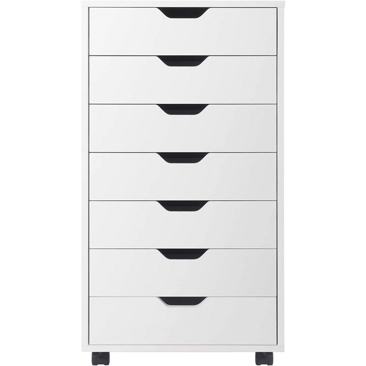 Modern Scandinavian Style 7-Drawer Storage Cabinet Chest in White Finish Image 2