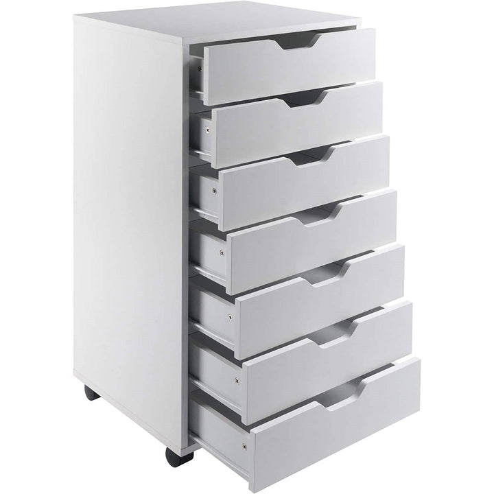 Modern Scandinavian Style 7-Drawer Storage Cabinet Chest in White Finish Image 4