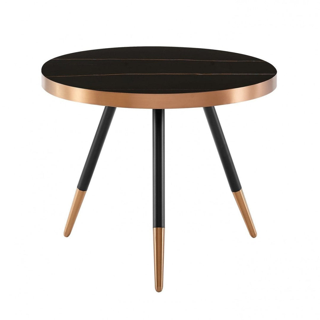 Modern Small Black and Gold Ceramic Coffee Table Image 2