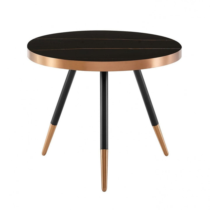 Modern Small Black and Gold Ceramic Coffee Table Image 2