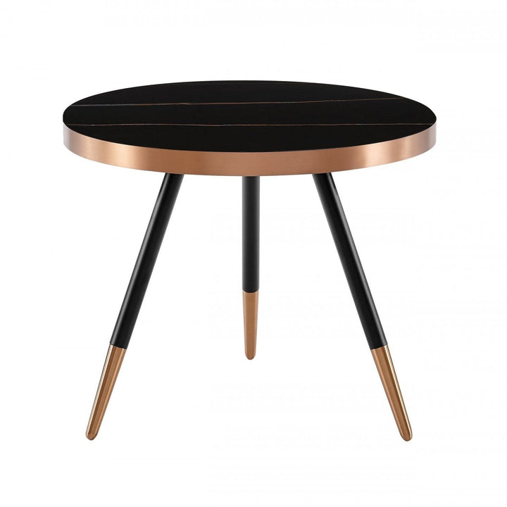 Modern Small Black and Gold Ceramic Coffee Table Image 3