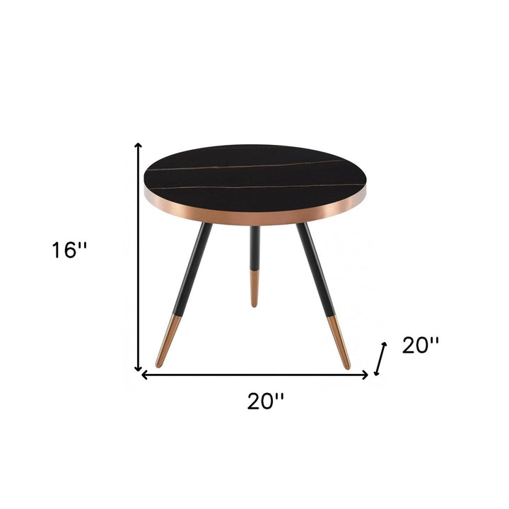 Modern Small Black and Gold Ceramic Coffee Table Image 7